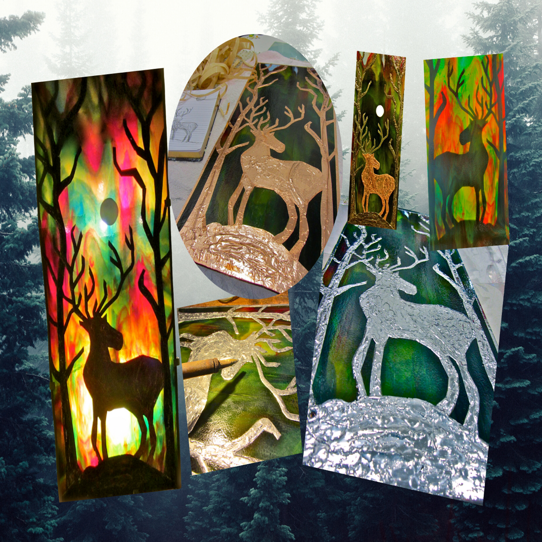 reindeer wall lamp made in ireland glass artist of ireland