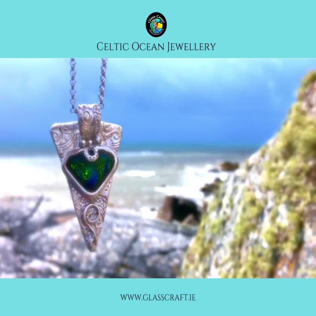 Celtic Heart Glass Pendant