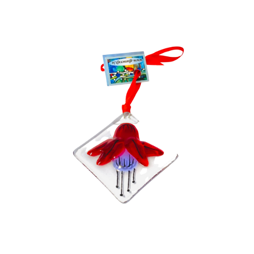 Fuchsia fused glass gift