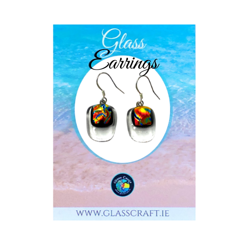 glass earrings handmade in IRELAND