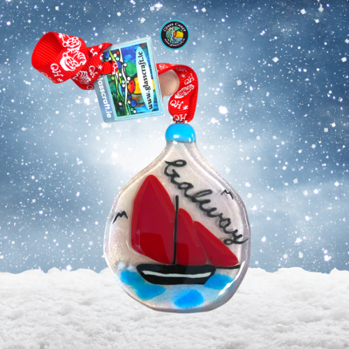 handmade Galway hooker glass bauble gift