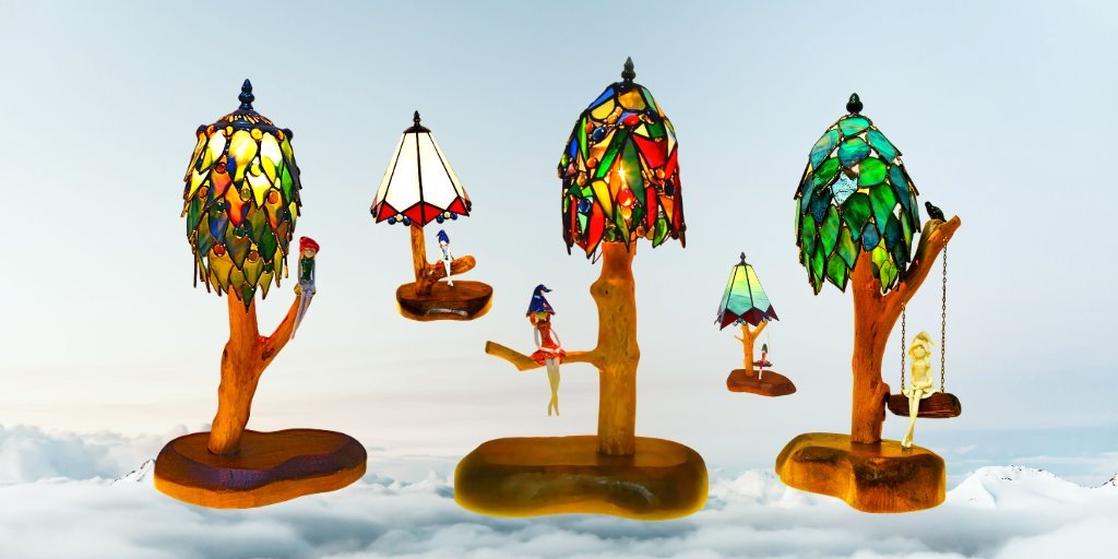 stained glass lamps by Sue Donnellan