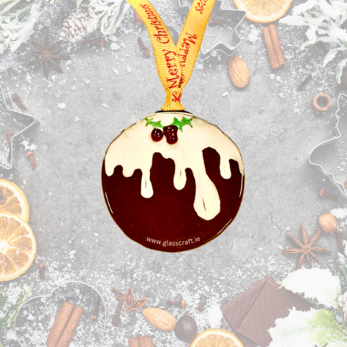 fused glass christmas pudding