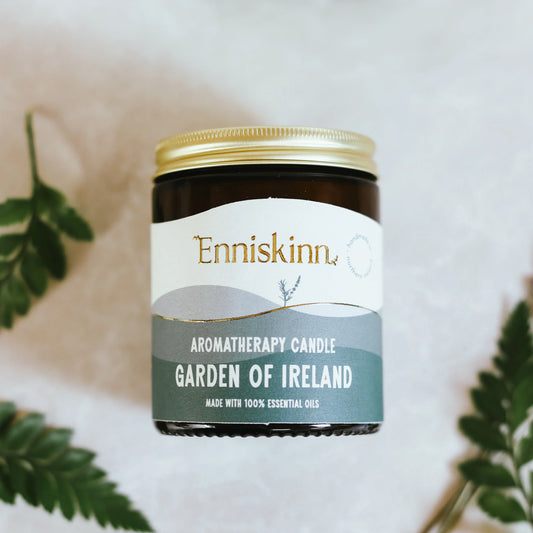 Enniskinn Aromatherapy Candle labeled 'Garden of Ireland' made in ireland