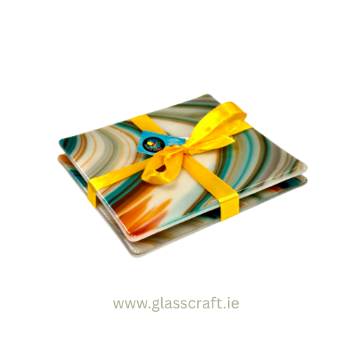 glass tiles and coaster handmade in wexford