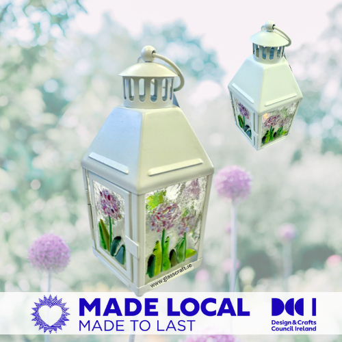 handmade glass lantern candle holder by Sue Donnellan