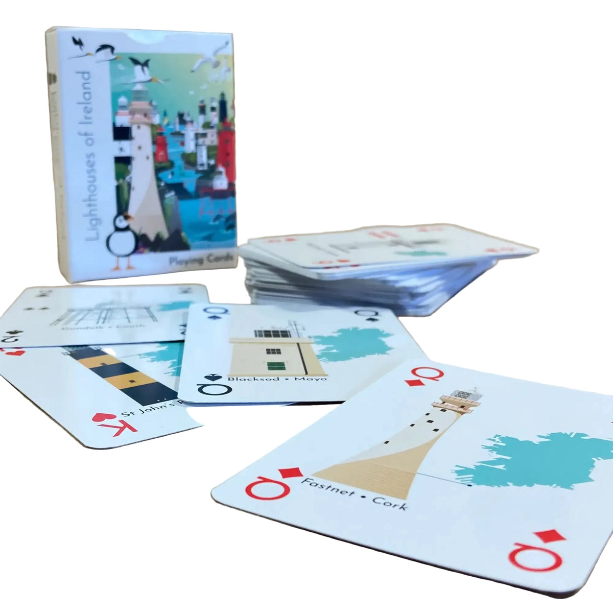 playing cards lighthouses of ireland