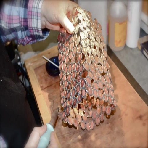 making of an Irish coin lamp ireland