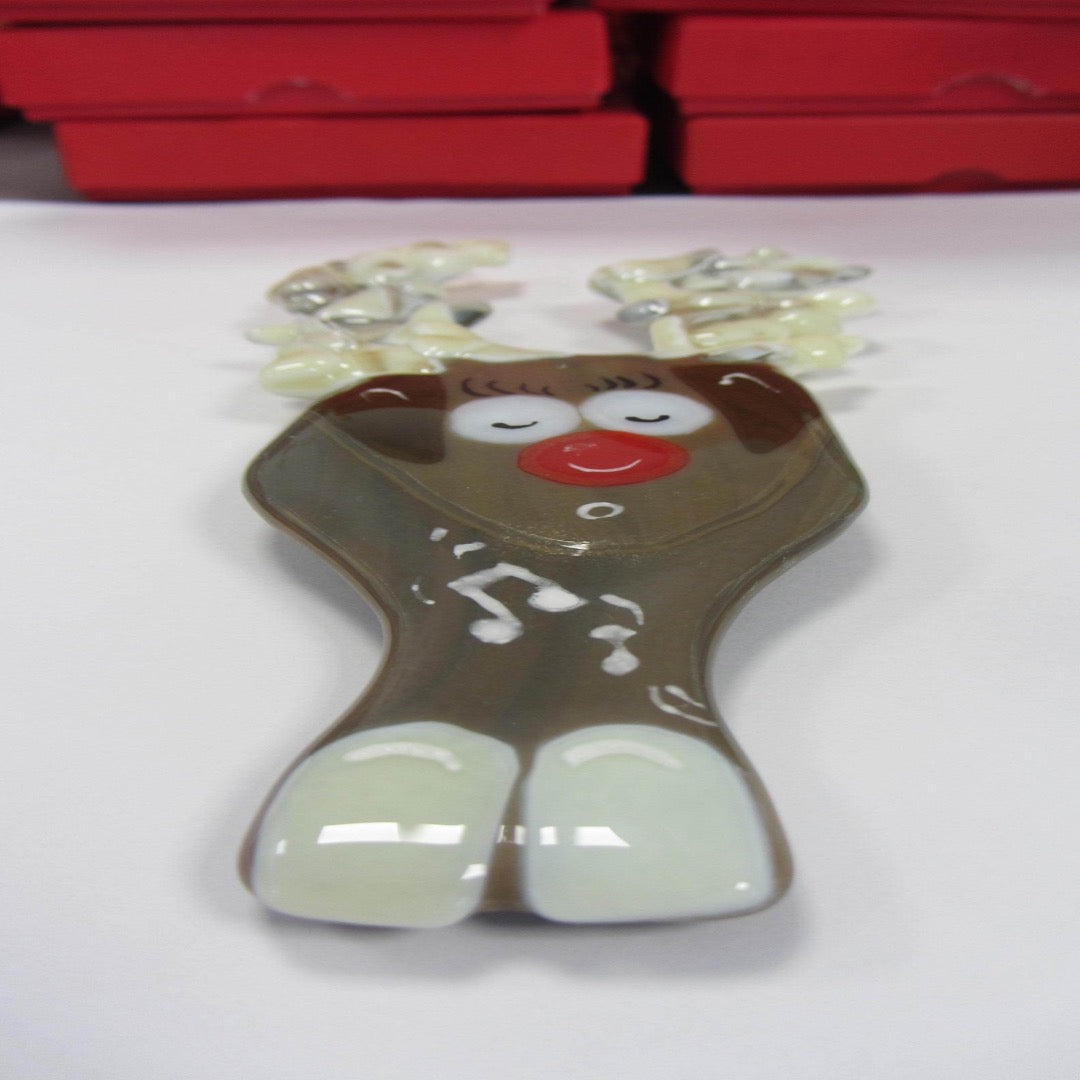 reindeer christmas handmade glass decoration ireland