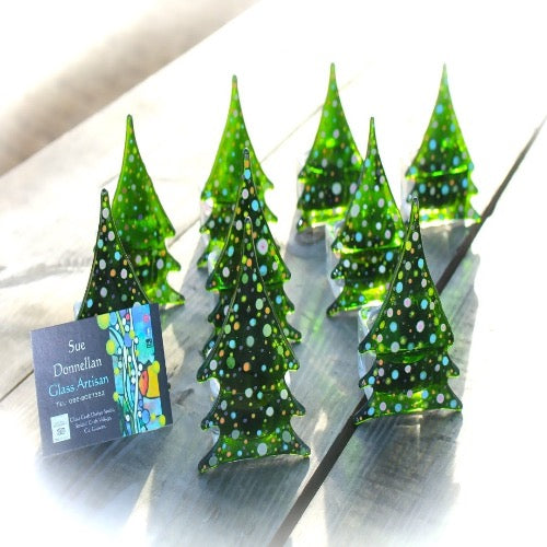 christmas tree glass candle holder made in Ireland
