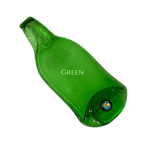 melted down beer bottle made in Ireland