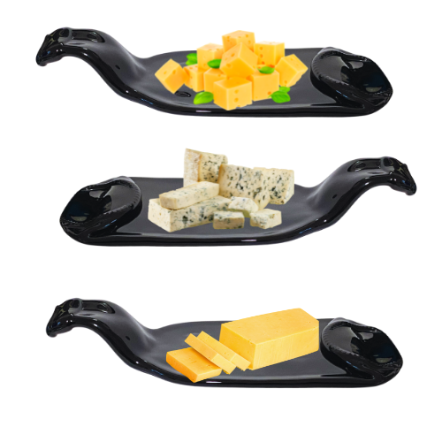 cheese serving glass bottle dish handmade