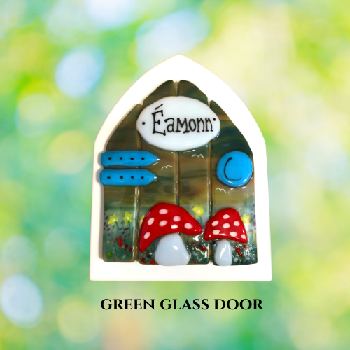 green fairy door handmade in Galway