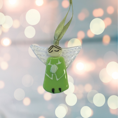 handmade glass angel for hanging on tree
