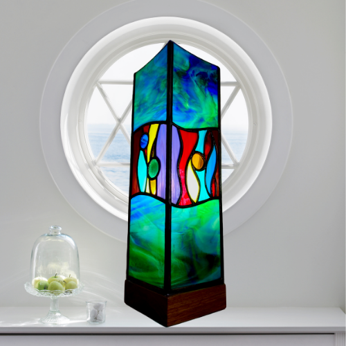 stained glass bespoke lamps made in ireland