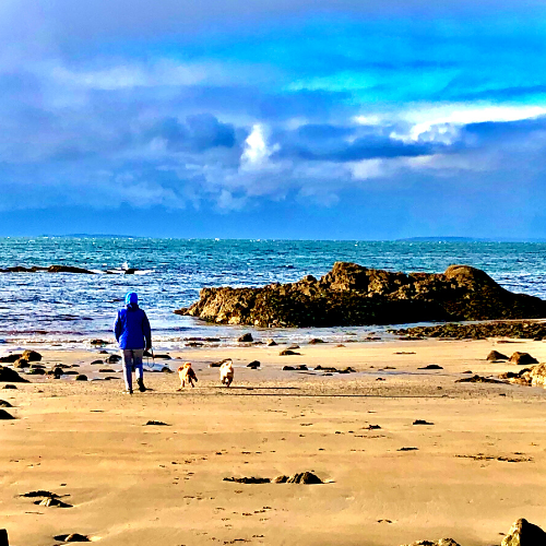 walking on a beach in galway