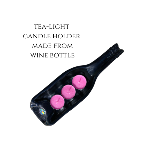 unique handmade gift with melted glass bottle 